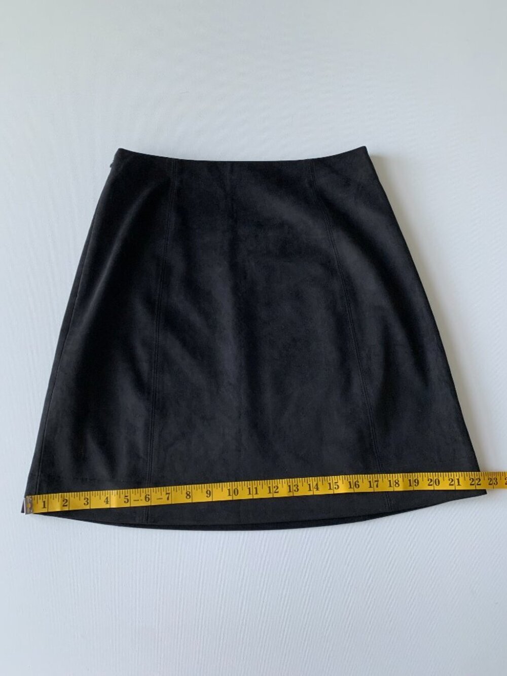 Babaton Skirt A-line Size 10 Black Faux Suede - Picture 5 of 8
